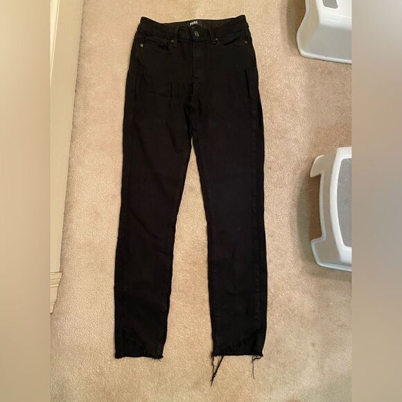 Paige Hoxton Ankle Black Jeans Frayed Hem - Picture 1 of 5